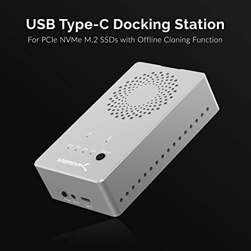 SABRENT Dual-Bay USB-C 10Gbps M.2 NVMe SSD Cloner Dock (EC-SSD2) - color: SILVER
