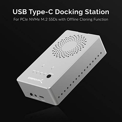 SABRENT Dual-Bay USB-C 10Gbps M.2 NVMe SSD Cloner Dock (EC-SSD2) - color: SILVER