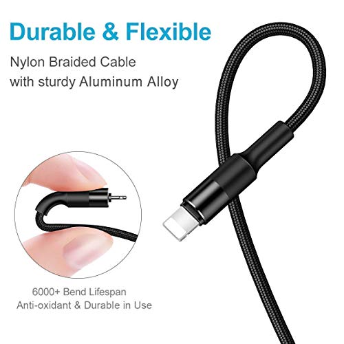 USAMS [2 Pack] Multi Charging Cable, 5FT 3 in 1 Nylon Braided USB Multiple Charger Fast Charging Cord Compatible with Most Smart Phones & Pads