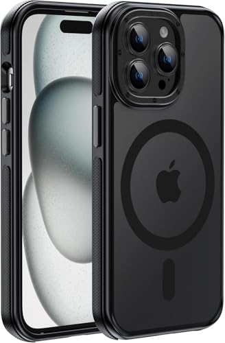 Strong Magnetic case for iPhone 14 pro max [5X Military-Grade Shockproof for iPhone 14 pro max Phone case] Compatible with MagSafe Shockproof Slim Thin Cover 6.7 inch, Black Bumper Case - color: A1-Black Bumper, size: iPhone 14 Pro Max(6.7")