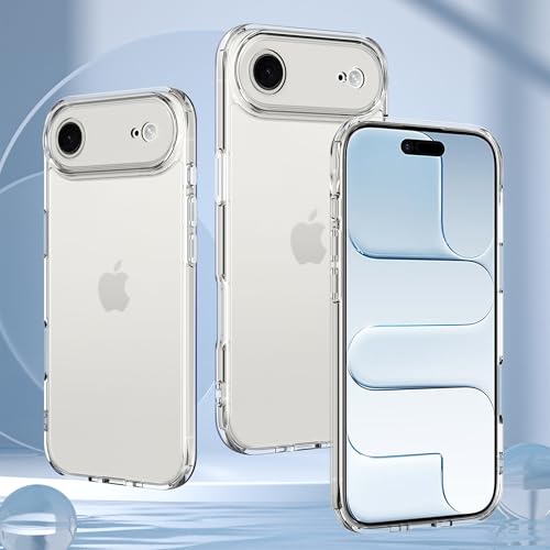 Anoowkoa Designed for iPhone Air Case 6.6" Anti Yellowing Clear Phone Case with 2 Pack iPhone 17 Air Tempered Glass Screen Protector.9H Hardness Support Fingerprint Unlocking - color: iPhone 17 Air