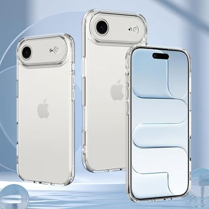 Anoowkoa Designed for iPhone Air Case 6.6" Anti Yellowing Clear Phone Case with 2 Pack iPhone 17 Air Tempered Glass Screen Protector.9H Hardness Support Fingerprint Unlocking - color: iPhone 17 Air