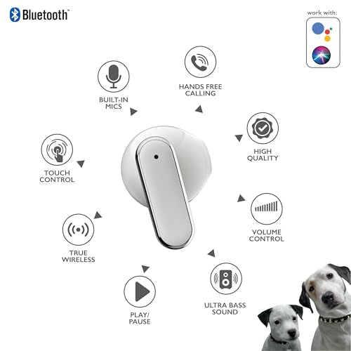 RCA EarSwitch Pro 4-in-1 Duo TWS Wireless Earbuds, Bluetooth 5.4 Open-Ear & in-Ear Dual Buds with LED Charging Case, Touch Control, Built-in Mic, 6H Playtime for Sport & Office (White) - color: White