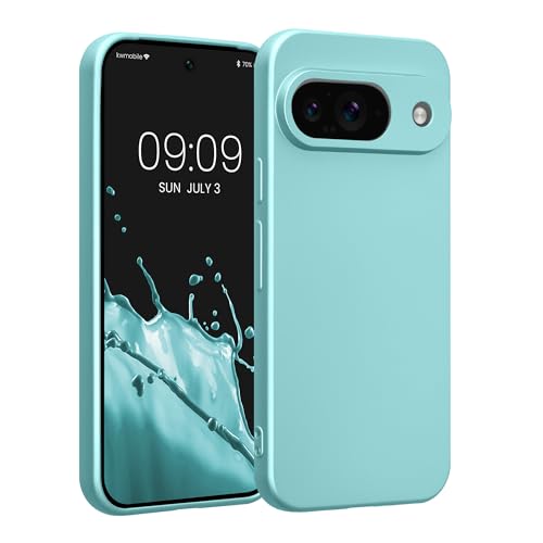 kwmobile Case Compatible with Google Pixel 9 Case -Soft TPU Back Phone Cover - with Metallic Look - Metallic Mint Green - color: Metallic Mint Green, size: Pixel 9