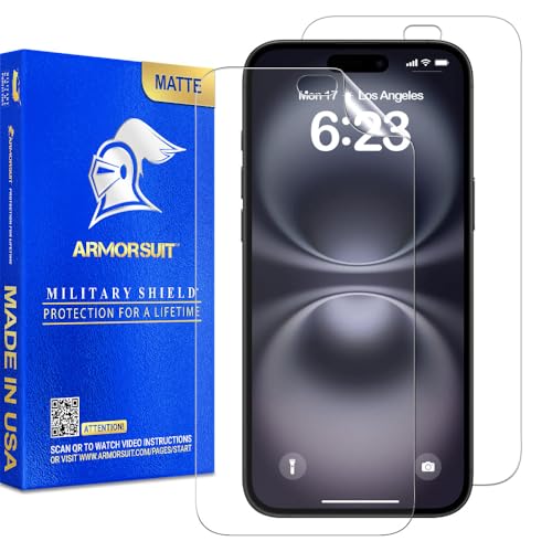 ArmorSuit 2 Pack Paper-Feel Texture Screen Protector for iPhone 16 Plus Case Friendly MilitaryShield Matte Film - Made in USA - size: iPhone 16 Plus 6.7" Matte