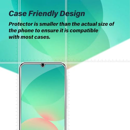 BIGFACE Galaxy A26 Tempered Glass Screen Protector + Camera Lens Protector [2 + 2 Pack][Case Friendly][Anti-Scratch][Ultrasonic Fingerprint Unlock] HD Protective Film for Samsung Galaxy A26 - size: Galaxy A26 (6.7")