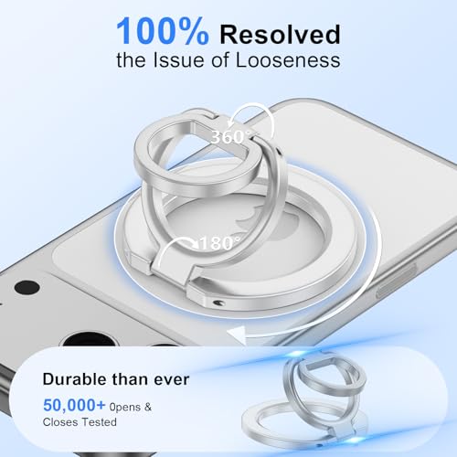 Magnetic Phone Grip Stand for Samsung Galaxy S26 Ultra/S26/S25 Ultra/S25 FE - color: silver