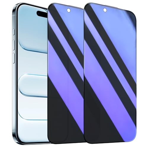 2 Pack Compatible with iPhone 17 Air Privacy Screen Protector, Anti-Spy Anti-Blue Light Eye Protection Tempered Glass Film, Scratch Resistant, Full Coverage, Case Friendly - size: for iPhone 17 Air