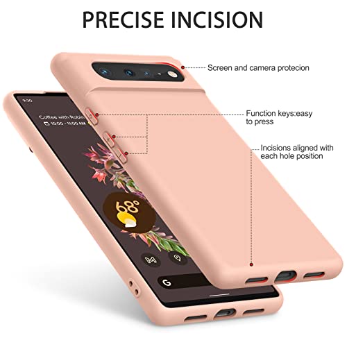 Silicone Phone Case Compatible with Google Pixel 6, Soft Protective Smart Phone Case for Women Men, Durable Anti-Scratch Shockproof Phone Cover Pink - color: Pink