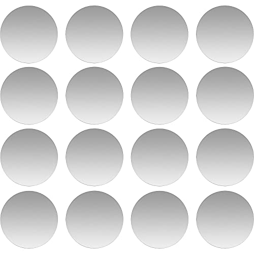 SALEX Phone Metal Plates for Magnetic Car Mount, Wall, Phone Holder. Replacement Set of 16 Silver Round Iron Discs Without Holes. 3M Adhesive Thin Steel Cell Phone Case Back Magnet Stickers 16 Pack. - color: Round 16 pack