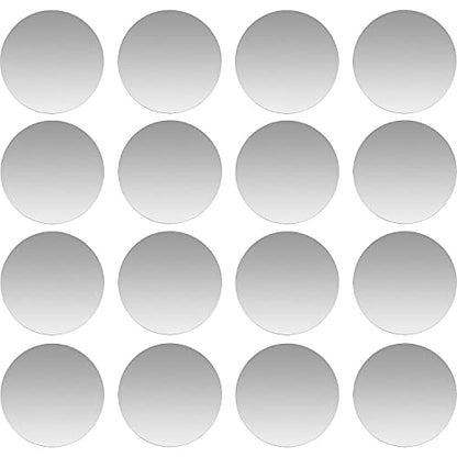 SALEX Phone Metal Plates for Magnetic Car Mount, Wall, Phone Holder. Replacement Set of 16 Silver Round Iron Discs Without Holes. 3M Adhesive Thin Steel Cell Phone Case Back Magnet Stickers 16 Pack. - color: Round 16 pack