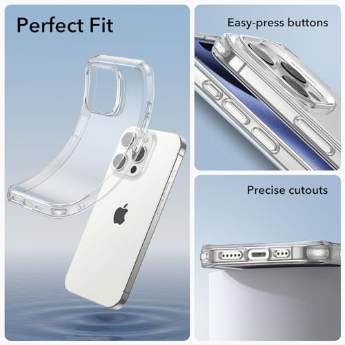 ESR Clear Case for iPhone 15 Case, Shockproof Thin Cover, Yellowing-Resistant Slim Transparent TPU Phone Case, Zero Series, Clear - color: B-Clear
