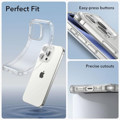ESR Clear Case for iPhone 15 Case, Shockproof Thin Cover, Yellowing-Resistant Slim Transparent TPU Phone Case, Zero Series, Clear - color: B-Clear