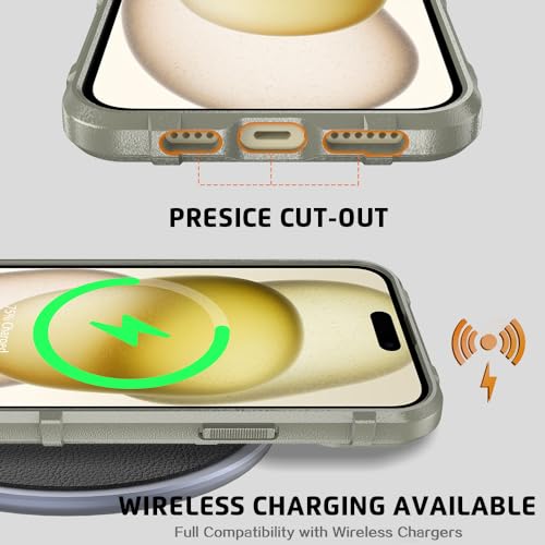 Rugged Shield 8ft Drop Proof TPU Thick Armor Tactical Protective Case Compatible with iPhone 15 Plus (6.7 inches) - Light Clay - color: Light Clay, size: iPhone 15 Plus