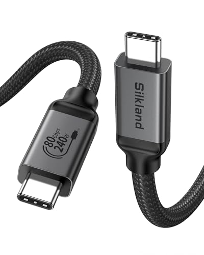 Silkland USB-IF Certified USB4 for Thunderbolt 5 Cable 5FT, 80Gbps 240W 8K - size: 5 Feet