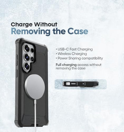 MOTIVE Heavy Duty Case for Samsung Galaxy s26 Ultra, Belt Clip | 6.9" | Bunker Series, Military Grade Multi-Layer Protection, PC/TPU Build, Sealed Port Cover, Compatible with MagSafe Qi2 Charging - size: s26 Ultra