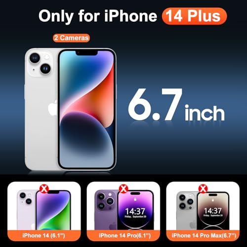 for iPhone 14 Plus Case Clear, Compatible with Magsafe, Anti-Yellowing, Military-Grade Protection, Shockproof Slim Magnetic Phone Case Cover, Transparent - color: A-Clear, size: iPhone 14 Plus
