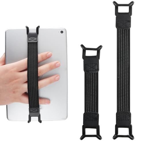 Universal Phone Tablet Hand Strap Holder for 5.2-11 Inch Devices, Adjustable Anti-Drop Elastic Grip Band, One Hand Operation Support for iPad Pro Air Mini Galaxy Tab Kindle eReaders (2 Pcs (L+S))