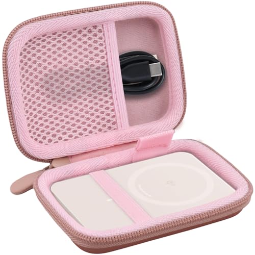 khanka Hard Case for Anker A1667/A1665/A1664 Slim Magnetic Charger,Pink - color: Pink