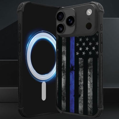 DJSOK Case for iPhone 17 Pro,Compatible with MagSafe,Anti-Scratch Shockproof Case,American Police Flag - color: American police flag, size: IPhone 17 Pro