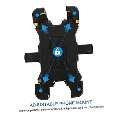 Adjustable Motorcycle Phone Mount with Shockproof Protection Rotatable Bike Handlebar Holder Stable Skid Cushion for Navigation and Vibration Resistance
