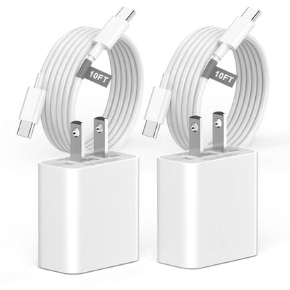iPhone 17 16 15 Charger Fast Charging 10FT, 20W USB C Charger Block & Cable - color: White