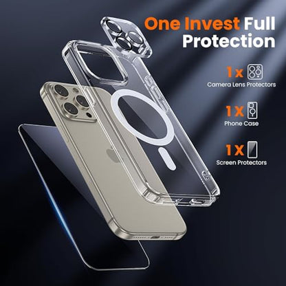 Privacy Case for iPhone 14 Pro,Magnetic iPhone 14Pro Phone Case Clear with Privacy Screen Protector & Camera Protector [Compatible with MagSafe] Shockproof Slim Cover for 14 Pro 5G - size: iPhone 14 Pro
