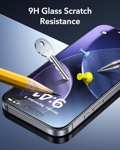 ESR 3 Pack for iPhone 17 Pro Max Screen Protector, Align Frame | Military Grade Shatterproof, 9H Tempered Glass, Scratch-Resistant, Full-Coverage Protection, Easy Installation Tool