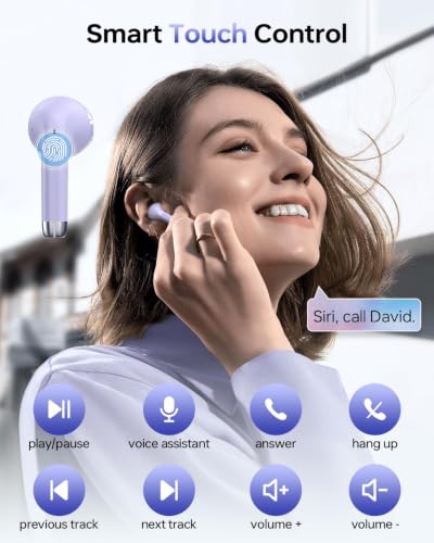 KTGEE Wireless Earbuds Bluetooth 5.3 Ear Buds Headphones, 40Hrs Playback - color: Orchid