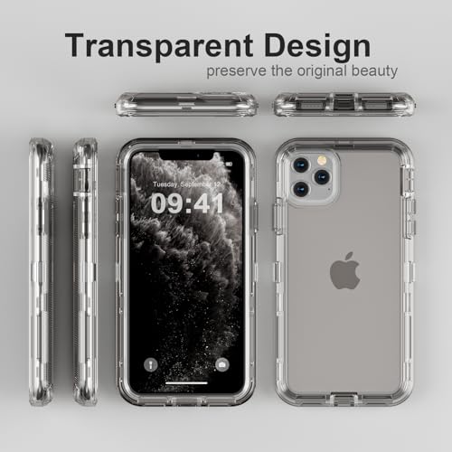 Follaroma for iPhone 11 Pro Max Case, Shockproof, Crystal Gray | Heavy Duty Shockproof Protection Phone Cases, Anti-Drop, Military Grade Dual Layer Transparent Rugged Protective Cover, 6.5" - color: Gray, size: iPhone 11 Pro Max 6.5‘’