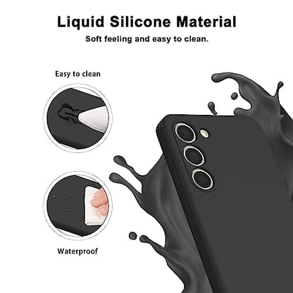 Vanjua Case for Samsung Galaxy S23 (Only), Stylish Liquid Silicone Slim Full-Body Protective Cover Compatible with Samsung Galaxy S23 5G 6.1 Inch Phone Case (Black) - color: Black