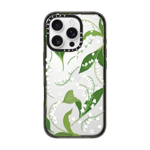 CASETiFY for iPhone 16 Pro Case - Impact | Slim Fit | 8.2 ft. 4X Military Grade Drop Protection | Lily of the Valley | Black - color: Lily Of The Valley, size: Iphone 16 Pro (6.3")