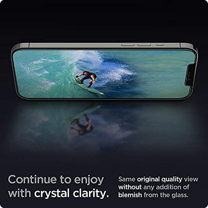 Spigen GlasTR EZ FIT Screen Protector for iPhone 12/12 Pro (6.1 inch) | Tempered glass, including installation kit, crystal clear, scratch-resistant, case-friendly, 9H hardness film - size: iPhone 12 Pro / iPhone 12
