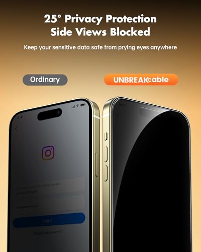 UNBREAKcable Privacy Screen Protector for iPhone 15-3 Pack - size: iPhone 15