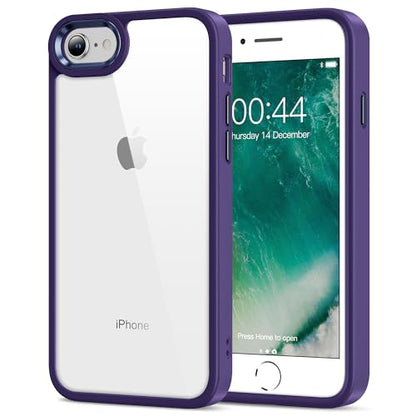 HOOMIL for iPhone SE 3rd/2nd Gen, iPhone 7/iPhone 8, Non-Yellowing, Drop Protection, Anti-Scratch Transparent Hard Back Phone Cover - Dark Purple - color: Dark Purple, size: iPhone 7/8/SE 2020/2022