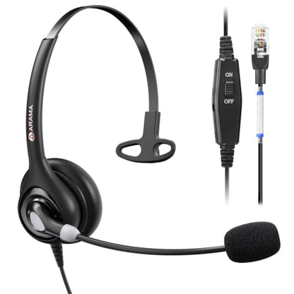 Arama Telephone Headsets for Yealink Phones, RJ9 Office Wired Headset - size: Mono-A600Y