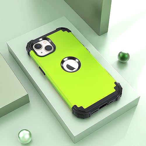 IDweel for iPhone 15 Case with Screen Protector,Luxury 3 in 1 Shockproof Slim Fit Hybrid Heavy Duty Protection Glitter Hard PC Cover Soft Silicone Bumper Full Body Case,Green - color: Green
