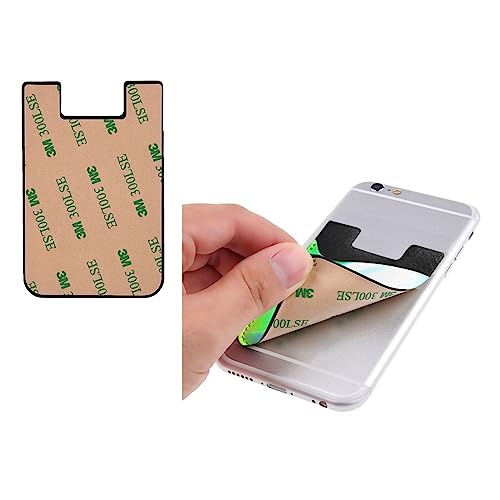 Custom Phone Card Holder Wallet, Personalized Add Your Image Text Logo Adhesive Stick-On Credit Card Wallet Pocket, for Back of Phone (White, 2.4 x 3.5 Inch) - color: White