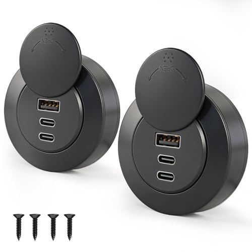 acegoo 72W 3-Port RV USB Outlet, Surface Mount 12V USB Fast Charger Socket - color: 2 Pcs