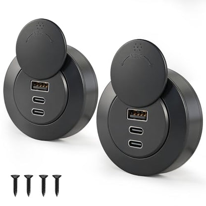 acegoo 72W 3-Port RV USB Outlet, Surface Mount 12V USB Fast Charger Socket - color: 2 Pcs