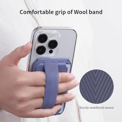 Sinjimoru Magnetic Wallet for iPhone, Phone Wallet with Adjustable Stand, Compatible with MagSafe, Marine Blue - color: Marine Blue