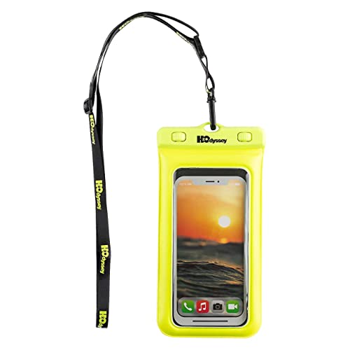 H2ODYSSEY Waterproof Phone Case and Lanyard - Excellent Waterproof Protection - Floats in The Water -Lanyard for Beach Kayak Travel - Universal Size - Yellow - color: Yellow