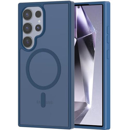 for Samsung Galaxy S24 Ultra Case Magnetic, [Compatible with Magsafe] 6.8 Inches Slim Fit Heavy Duty Protection Wireless Charging TPU and PC Shockproof Anti-Slip Protective Phone Cover, Blue - color: Blue Magnetic