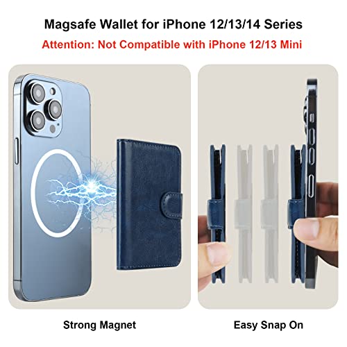 Bocasal for MagSafe Card Wallet for iPhone, Blue - color: Blue
