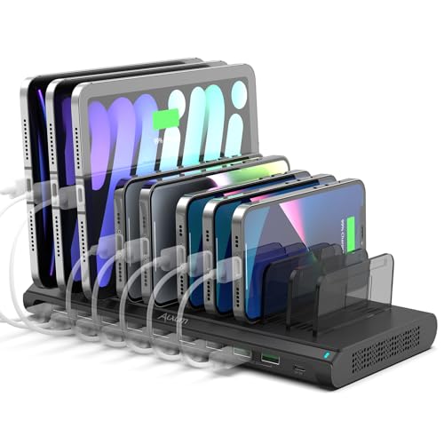 Alxum Multi USB Charging Station,Fast 120W 10 Port iPad Tablet Charger Dock - size: 120W (10 Ports)