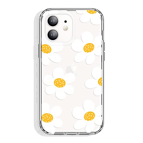 GYZYA for iPhone 12 Mini Case 5.4 Inch Clear with Design, Protective Slim TPU Cover + Shockproof Bumper for Women and Girls (Cute Sunny Flowers) - color: Floral 15, size: iPhone 12 mini (5.4 inch)