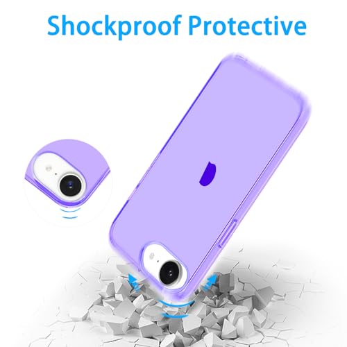 JJGoo for iPhone 17e Case for iPhone 16e Case Clear, Soft Transparent Shockproof Protective Slim Thin Phone Case Cover for 16e / 17e - color: Purple