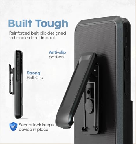 MOTIVE for Samsung Galaxy S26 Case with Belt Clip and Stand | 6.3" | Case & Holster, MagSafe compatible, built-in Kickstand Horizontal, 360° rotating belt clip, slim low-profile fit - size: s26