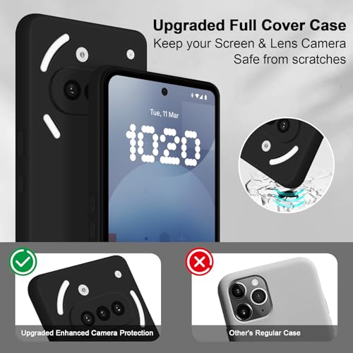 Silicone Case for Nothing Phone 3A, Black | Soft Silicone Silky Touch Easy Clean, Shockproof Slim Phone Cover, Upgraded Camera Protection, Anti-Scratch Microfiber Lining - color: Black, size: Nothing Phone 3A