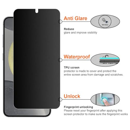 2 Pack 4 Way 360 ° Matte Privacy Screen Protector for Samsung Galaxy S24 6.2 Inch[Not Glass], Anti-Scratch, Anti-Glare, Support fingerprint - size: Samsung Galaxy S24